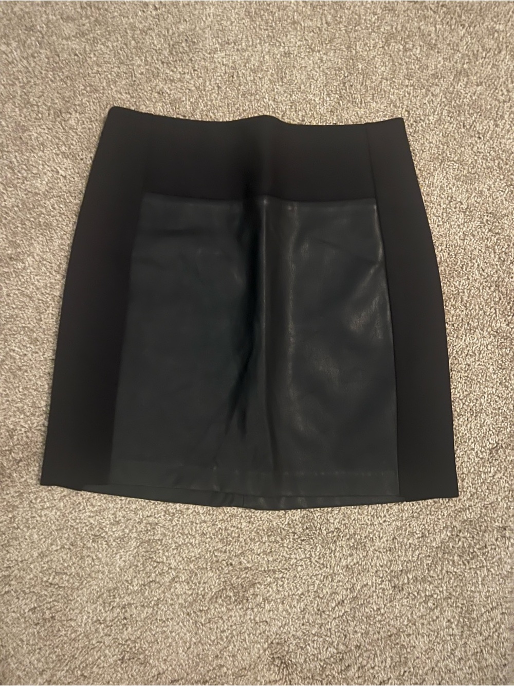 Banana Republic Black Faux Leather Panel Pencil Skirt